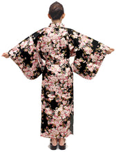 將圖片載入圖庫檢視器 Women&#39;s Easy Yukata / Kimono Robe :  Japanese Traditional Clothes - SAKURA Black
