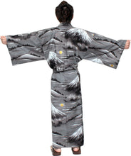 Load image into Gallery viewer, Men&#39;s Easy Yukata / Kimono Robe : Japanese Traditional Clothes - Robe Mt. Fuji Black
