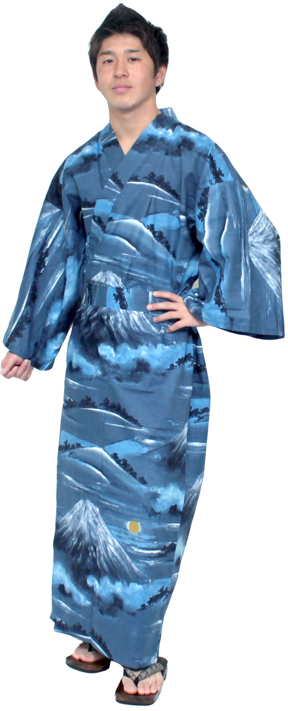 Easy Yukata Robe Mt. Fuji Navy – Kyoto Maruhisa
