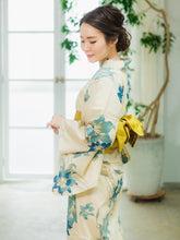將圖片載入圖庫檢視器 Women&#39;s Hemp Cotton Yukata : Japanese Traditional Clothes - Ivory Lily
