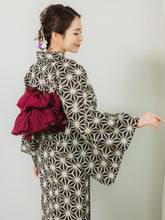 Load image into Gallery viewer, Ladies Polyester Shirring Obi Belt;Heko Obi  for Japanese Traditional Kimono/Yukata: Plain Wine
