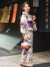 画像をギャラリービューアに読み込む, Women&#39;s Hemp Cotton Yukata : Japanese Traditional Clothes - Ivory Mum

