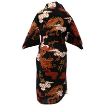 画像をギャラリービューアに読み込む, Boy&#39;s Kids Yukata Robe Japanese Kimono for summer - Dragon &amp; Cloud Black
