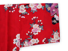將圖片載入圖庫檢視器 Girl&#39;s Kids Jinbei Yukata Robe Kimono for Summer- Lovely &quot;Maiko&quot; Red
