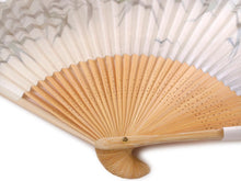 將圖片載入圖庫檢視器 Men&#39;s Paper Kyo Sensu :Japanese Traditional Folding Fan - Hand-painted Off-White Sasa Medaka
