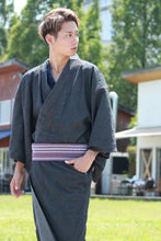 將圖片載入圖庫檢視器 Men&#39;s Denim Unlined Kimono with Pockets Black: Japanese Traditional Clothes

