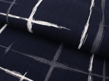 Load image into Gallery viewer, Men&#39;s Cotton Yukata : Japanese Traditional Clothes - Dark Navy Grid
