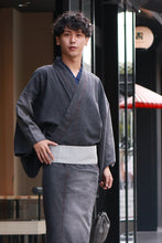 画像をギャラリービューアに読み込む, Men&#39;s Damaged Denim Unlined Kimono with Pockets Black: Japanese Traditional Clothes
