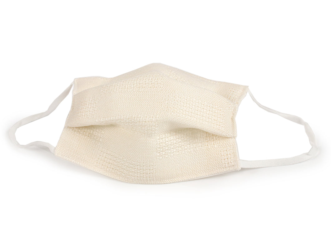Japanese Linen x Silk Summer Pleats Face Mask - Off White