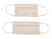 Load image into Gallery viewer, Japanese Linen x Silk Summer Pleats Face Mask - Off White
