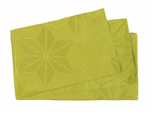 Load image into Gallery viewer, Women&#39;s Hanhaba-obi for Japanese Traditional Kimono - Unlined Asanoha Yellow Green
