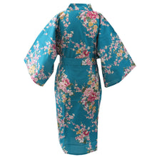 画像をギャラリービューアに読み込む, Women&#39;s Happi Coat: Kimono Robe - Peony &amp; Orchis Turquois
