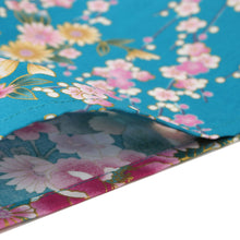 將圖片載入圖庫檢視器 Women&#39;s Happi Coat: Kimono Robe - Peony &amp; Orchis Turquois
