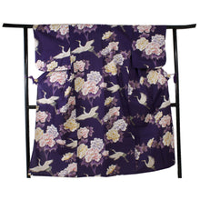 Load image into Gallery viewer, Women&#39;s Yukata Robe Japanese Summer Kimono - Peony &amp; Crane Purple

