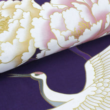 將圖片載入圖庫檢視器 Women&#39;s Yukata Robe Japanese Summer Kimono - Peony &amp; Crane Purple
