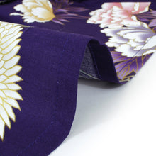 Load image into Gallery viewer, Women&#39;s Yukata Robe Japanese Summer Kimono - Peony &amp; Crane Purple
