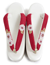 画像をギャラリービューアに読み込む, Women&#39;s Zori (Japanese Sandals) for Japanese Traditional Kimono : Formal 5 layers 3 layers - Gold White heels x Red hanao
