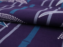 Load image into Gallery viewer, Men&#39;s Easy Yukata Coordinate Set of 4 Items For Beginners : Purple/Bamboo Leaves and Stripe
