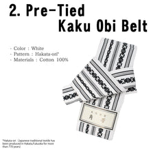 將圖片載入圖庫檢視器 Men&#39;s Easy Yukata Coordinate Set of 4 Items For Beginners :Black Navy/ White Thin Stripe
