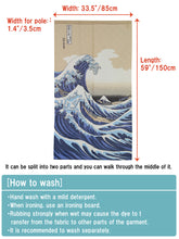 Load image into Gallery viewer, Noren Japanese Doorway Curtain Tapestry Ukiyoe &quot;The Great Wave&quot;
