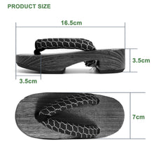 Load image into Gallery viewer, Kid&#39;s Wooden Geta (Japanese Sandals) 16-17cm Amime Net Black
