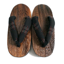 將圖片載入圖庫檢視器 Kid&#39;s Wooden Geta (Japanese Sandals) for Japanese Traditional Kimono/Yukata: 16-17cm Igeta-Gasuri Hash Mark Black
