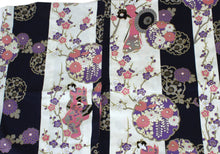 画像をギャラリービューアに読み込む, Women&#39;s Easy Yukata / Kimono Robe : Japanese Traditional Clothes - &quot;GEISHA&quot; Beauty on Stripe Navy
