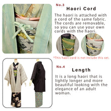 画像をギャラリービューアに読み込む, Awase long Haori coat with same cloth haori cord, women, Geometric
