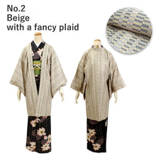 Load image into Gallery viewer, Awase long Haori coat with same cloth haori cord, women, Geometric

