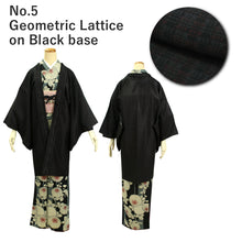 將圖片載入圖庫檢視器 Awase long Haori coat with same cloth haori cord, women, Geometric
