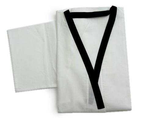 Men's Kimono Underwear Tops Hadagi for Japanese Traditional Kimono/Yukata/Yukata- White Navy Piping