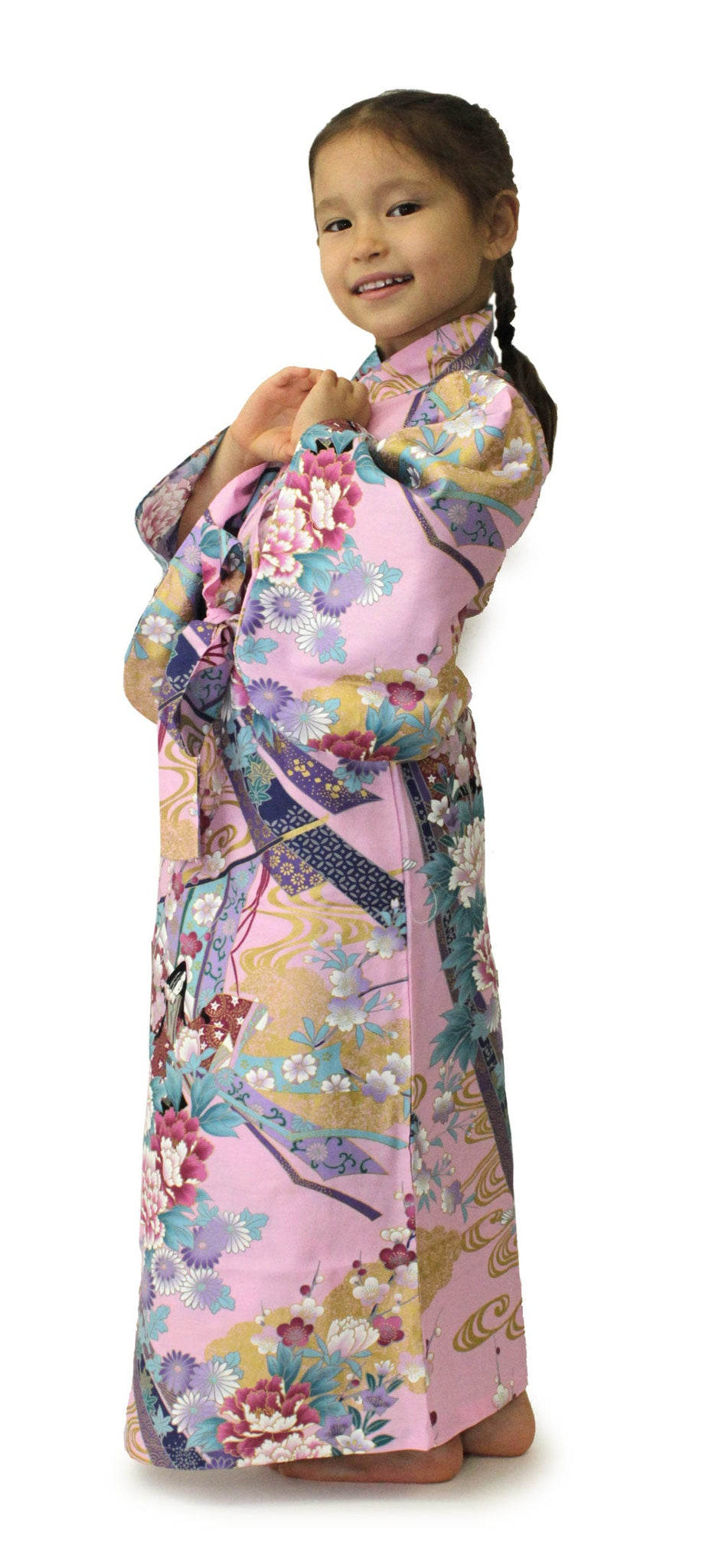 Girl's Easy Yukata Little Kimono Princess Pink – Kyoto Maruhisa