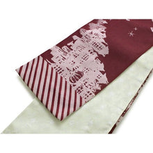 Load image into Gallery viewer, Ladies&#39; Hanhaba-Obi for Japanese Traditional Kimono - Reversible Long Deep Red Castle Horse
