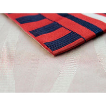 画像をギャラリービューアに読み込む, Ladies&#39; Hanhaba-Obi for Japanese Traditional Kimono - Reversible Red Orange Pink Stripe
