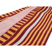 Load image into Gallery viewer, Ladies&#39; Hanhaba-Obi for Japanese Traditional Kimono - Reversible Deep Red Yellow White Stripe
