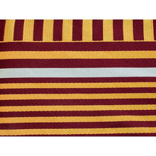 Load image into Gallery viewer, Ladies&#39; Hanhaba-Obi for Japanese Traditional Kimono - Reversible Deep Red Yellow White Stripe
