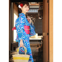 画像をギャラリービューアに読み込む, Ladies&#39; Cotton Yukata : Japanese Traditional Clothes  - Blue Asanoha

