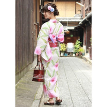 画像をギャラリービューアに読み込む, Ladies&#39; Cotton Yukata : Japanese Traditional Clothes - Ivory Chrysanthemum 145-158cm
