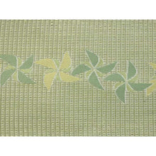 將圖片載入圖庫檢視器 Ladies&#39; Hanhaba-Obi for Japanese Traditional Kimono - Reversible Long Light Green Windmill anan Brand
