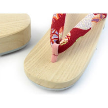 將圖片載入圖庫檢視器 Women&#39;s Paulownia Geta(Japanese Sandals) for Japanese Traditional Kimono/Yukata: Red Temari ball 23.0 - 24.5cm
