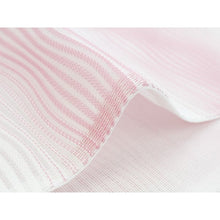 画像をギャラリービューアに読み込む, レディース ポリエステル 半幅帯 紗 白 x ピンク ボーダー
