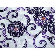 將圖片載入圖庫檢視器 Ladies&#39; Ro Cotton Yukata: Japanese Traditional Clothes  - White Purple Flower Arabesque
