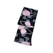 画像をギャラリービューアに読み込む, Ladies&#39; Ro Cotton Yukata: Japanese Traditional Clothes  - Black Calm Pink Running Water Chrysanthemum
