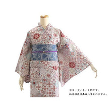 Load image into Gallery viewer, Ladies&#39; CEOα Yukata : Japanese Traditional Clothes Absorbent, quick-drying   - Off-White Red Moroccan Tile
