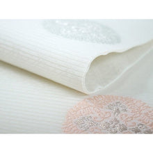 Load image into Gallery viewer, Ladies&#39; Silk Nagoya Obi for Kimono- White Orange Green Flower 
