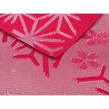 Load image into Gallery viewer, Women&#39;s Hanhaba-Obi for Japanese Traditional Kimono - Strawberry Pink Asanoha Cherry Blossom
