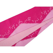 Load image into Gallery viewer, Women&#39;s Hanhaba-Obi for Japanese Traditional Kimono - Reversible Hot Pink Cherry Blossom
