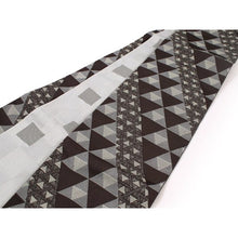Load image into Gallery viewer, Women&#39;s Hanhaba-Obi for Japanese Traditional Kimono - Reversible Dark Brown Triangle
