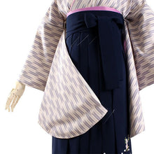 將圖片載入圖庫檢視器 Women&#39;s Polyester Washable Two-Shaku-Sleeve Kimono for Hakama, Short Length, Wisteria Purple, Light Pink, Arrow Pattern, Free Size: Japanese Traditional Clothes
