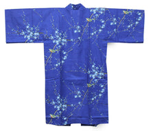 画像をギャラリービューアに読み込む, Women&#39;s Happi Coat: Kimono Robe - Plum &amp; Bush Warbler Blue
